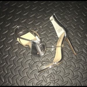 Bebe clear strap heels